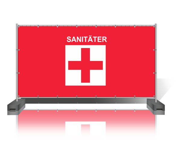 Bauzaunbanner Motiv Sanitäter