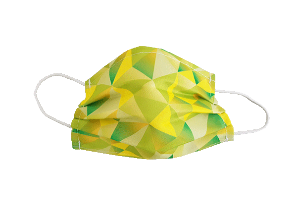 Gesichtsmaske/Alltagsmaske CLASSIC, Motiv: Triangle green/yellow