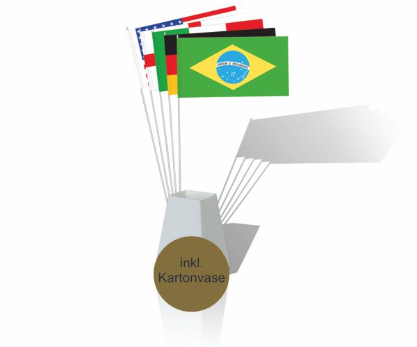 Papierfähnchen mit Ländermotiv Set mit 32 Teilnehmern