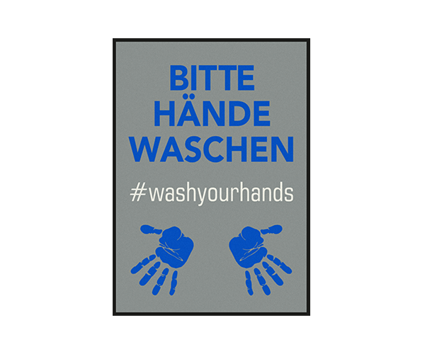 bedruckte Fußmatte Bitte Händewaschen!