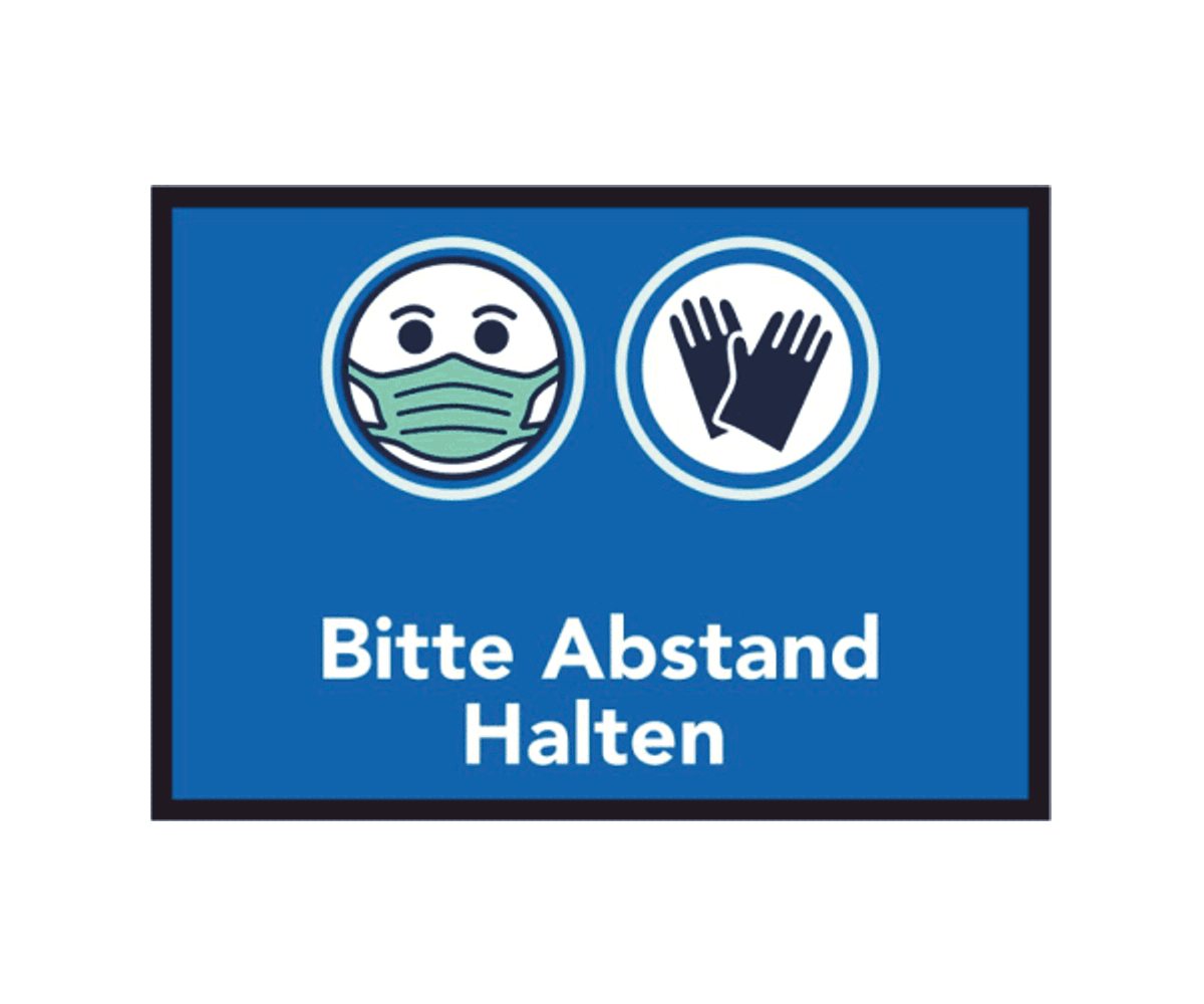 Fußmatte "Bitte Abstand halten", querformat, verschiedene Abmessungen