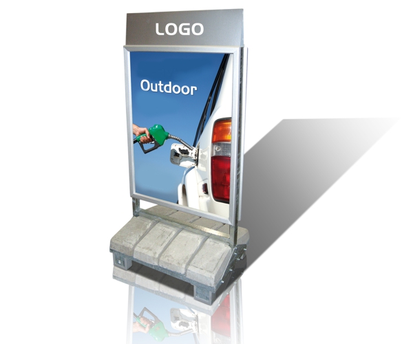 Kundenstopper Major mit Logoschild