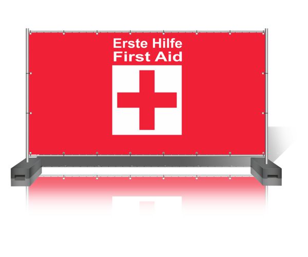 Bauzaunbanner Motiv Erste Hilfe