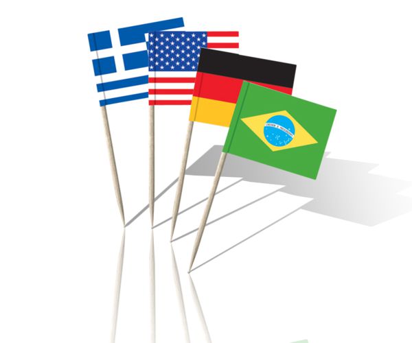 Portionsfähnchen - Käsepicker mit Ländermotiv der WM Teilnehmer 2014