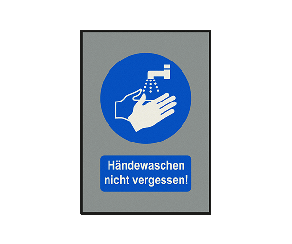 bedruckte Fußmatte Hände waschen nicht vergessen
