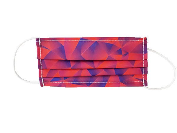 Mund-Nasen-Schutz - Alltagsmaske Motiv Triangle pink/violett