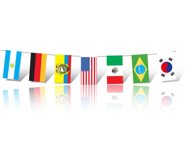 Wimpelkette - Fahnenkette, WM-Teilnehmer 2014