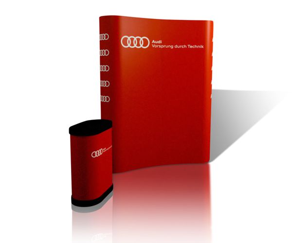 Pop-up Magnetfaltwand Curve inkl. Theke