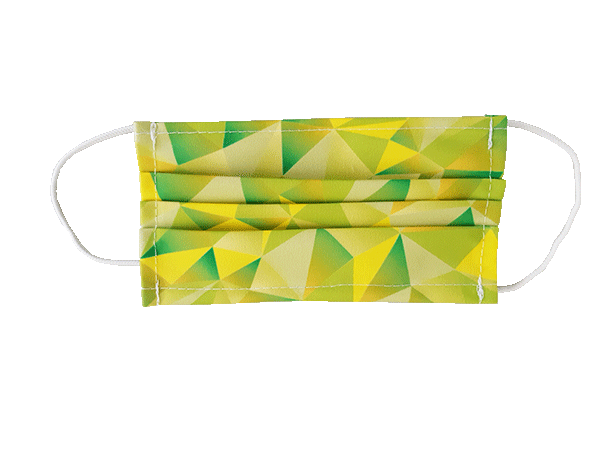 Mund-Nasen-Bedeckung - Motiv Triangle green/yellow